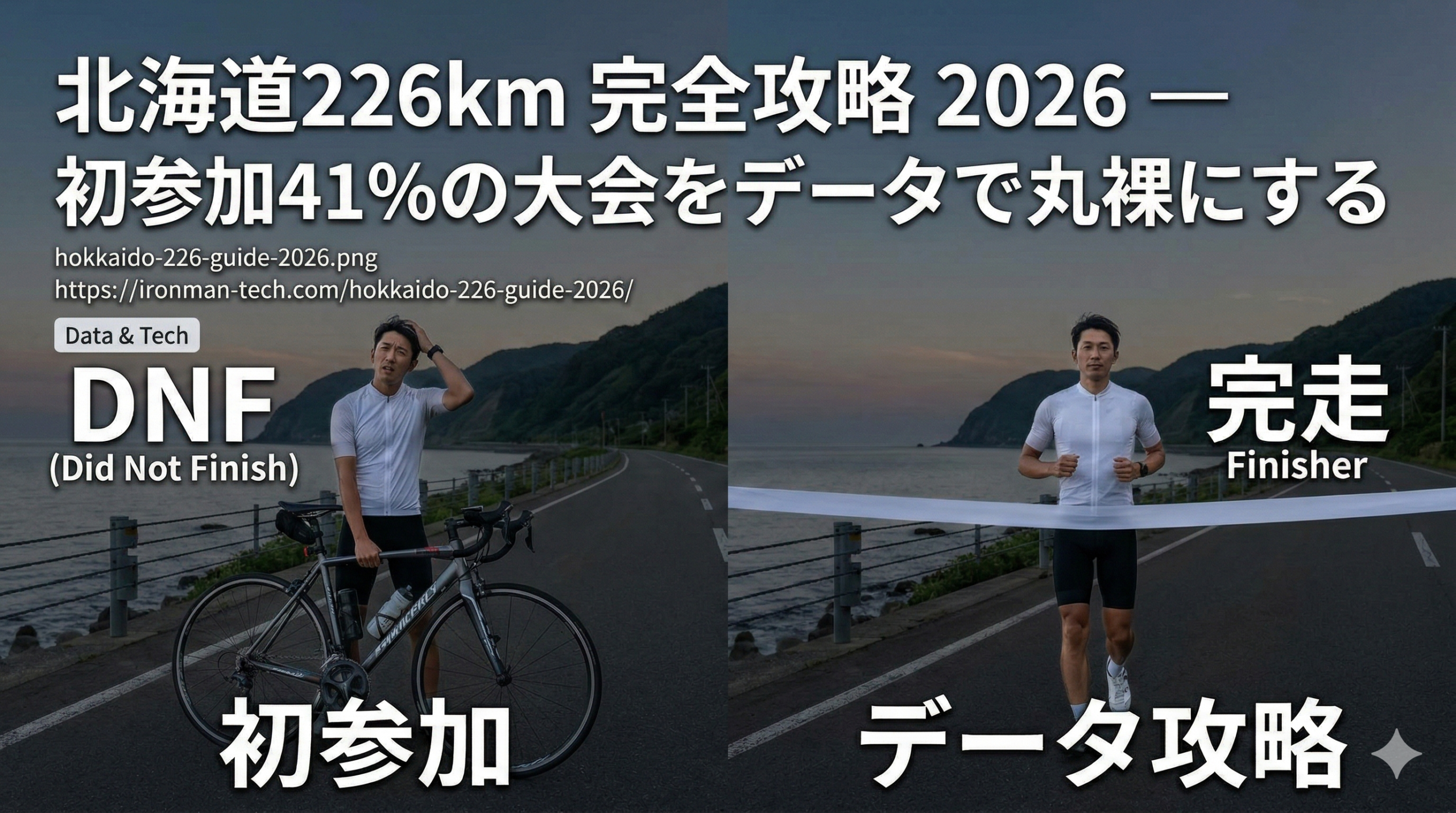 北海道226km 完全攻略 2026 — 初参加41%の大会をデータで丸裸にする